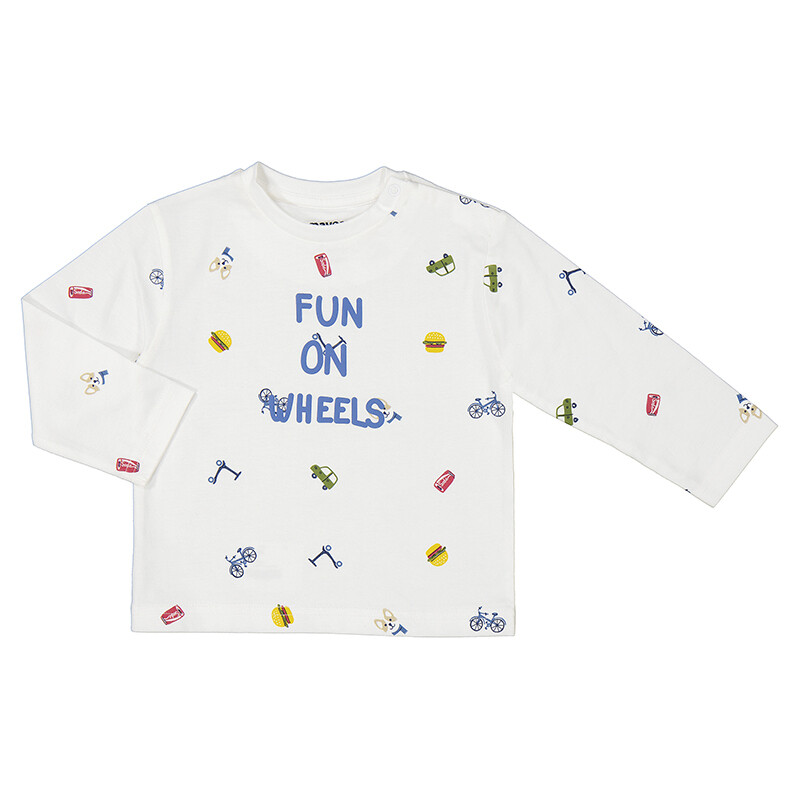 Mayoral Baby Boys Cream Printed L/S T-Shirt 2021*