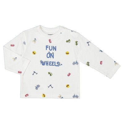 Mayoral Baby Boys Cream Printed L/S T-Shirt 2021*