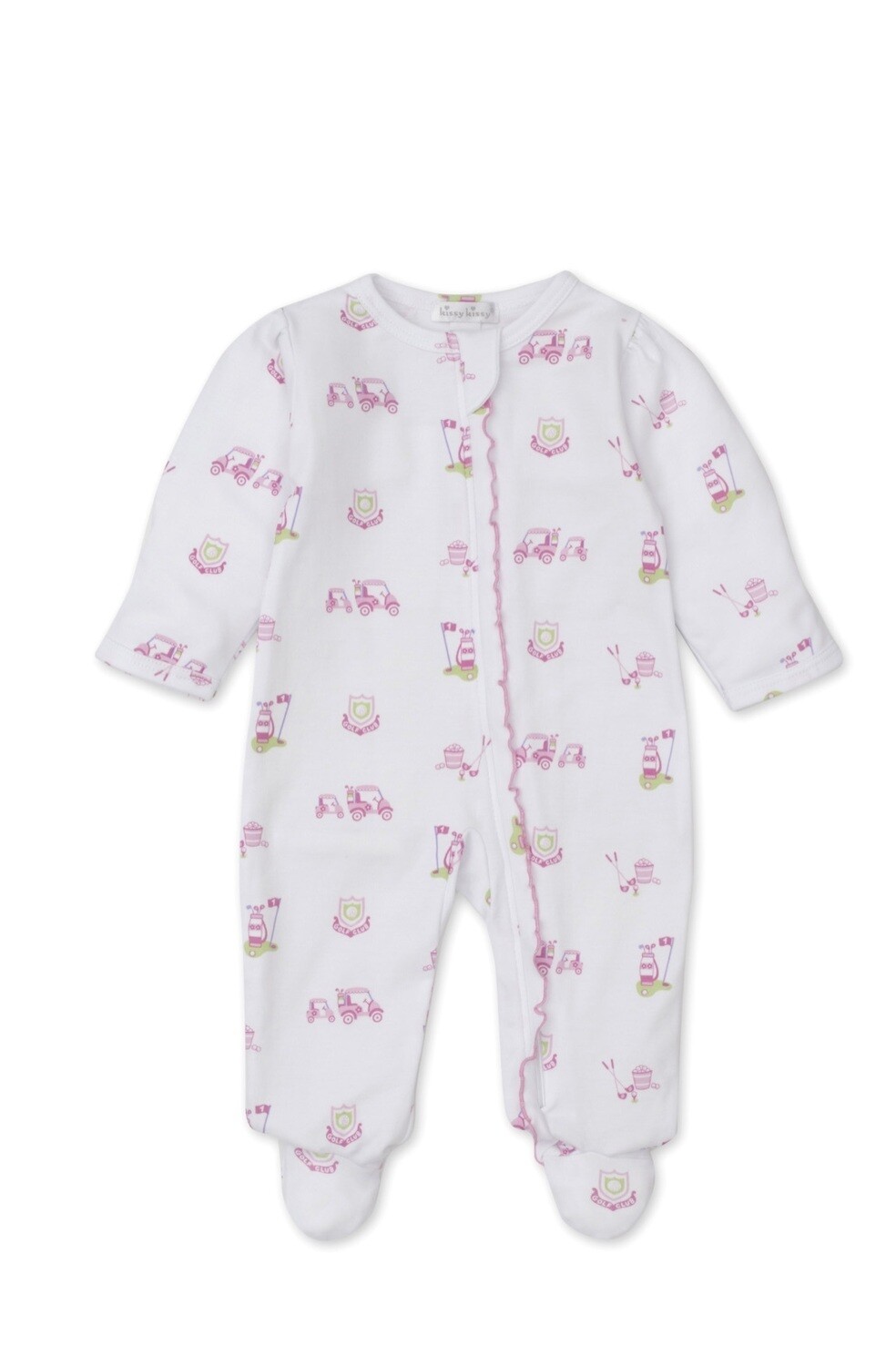 Kissy Baby Girl Hole In One Zippered Footie