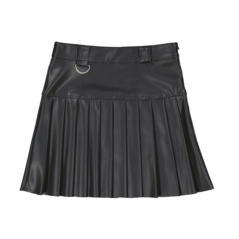 Mayoral Girls Black Faux Leather Skirt 7952*