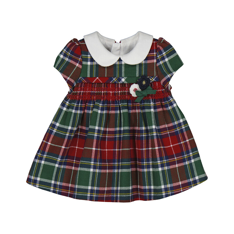 Mayoral Baby Girls S/S Plaid Smocked Dress 2864