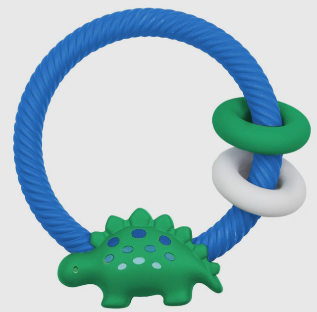 Itzy Ritzy Silicone Teether Rattles - Dino