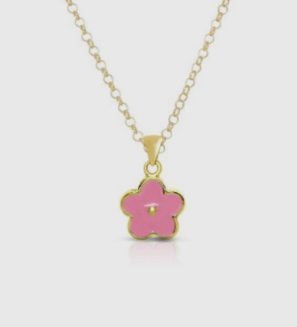 Lily Nily Flower Necklace -  Pink
