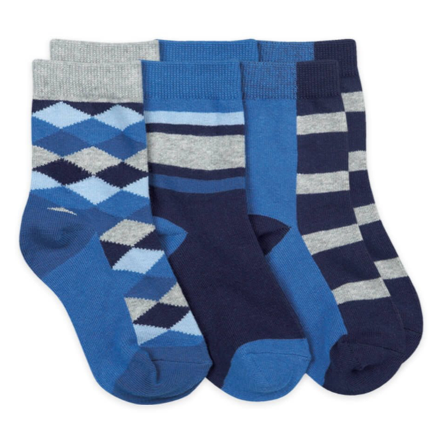 Jefferies Argyle & Stripe Dress Crew Socks 3-Pk*
