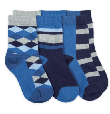 Jefferies  Argyle & Stripe Dress Crew Socks 3-Pk