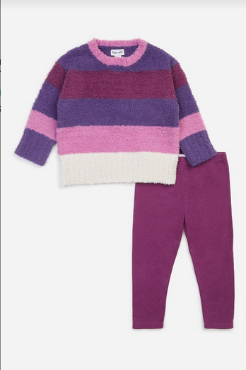 Splendid Girls Raspberry Fuzzy Sweater Set 581