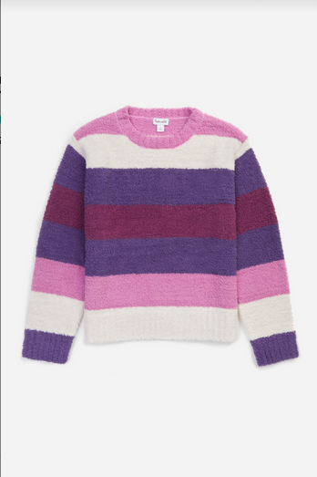 Splendid Girls Raspberry Fuzzy Stripe Sweater 581