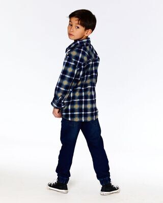 Deux Par Deux Boy Light Soft Polarplaid Shirt U11*