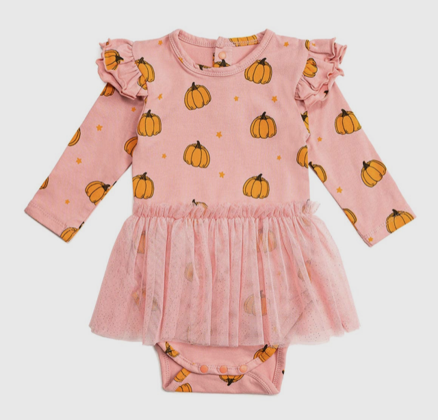 Sweet Wink Pumpkin Blush L/S Tutu Bodysuit* 
