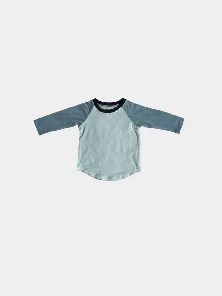 Babysprouts Boys Pistachio/Blue Baseball Tee T01*