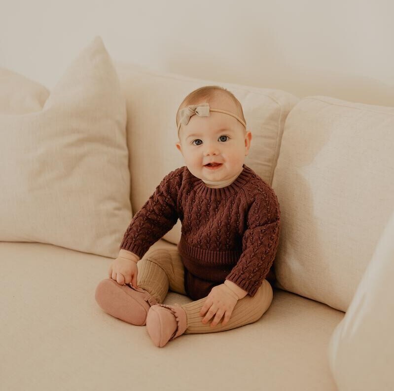 Babysprouts Plum Knit Sweater Romper R04*