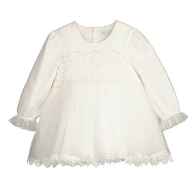 Abel &amp; Lula Baby Girls Cream Guipur Dress 5502*