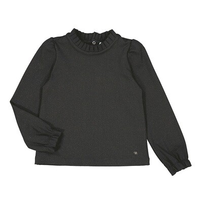 Abel &amp; Lula Girls Black Glitter Turtleneck 5651*