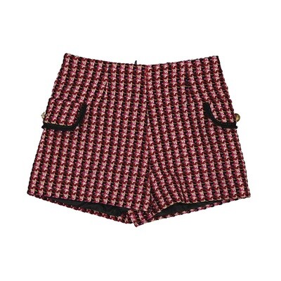 Abel &amp; Lula Girls Black Plaid Tweed Shorts 5765*