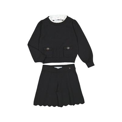 Abel &amp; Lula Girls Black Knit Shorts Set 5777*