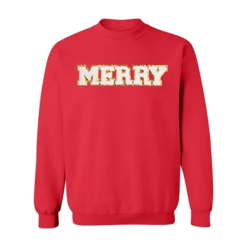 Merry Patch Christmas Adult Sweatshirt