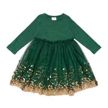 Sweet Wink Emerald Sequin Christmas L/S Tutu Dress