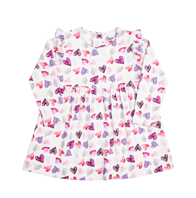 Coccoli Girls Hearts Cotton Modal Dress 512
