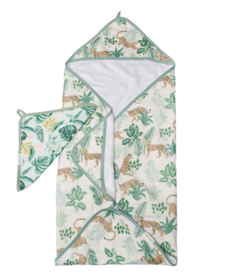 Loulou Lollipop Hooded Towel Set - Tropical Jungle*