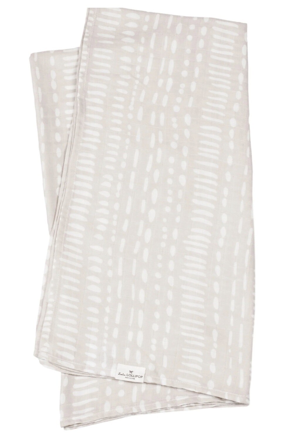 Loulou Lollipop Muslin Swaddle- Grey Mudcloth 616