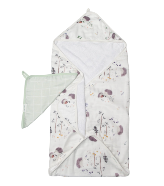 Loulou Lollipop Hooded Towel Set - Hedgehogs