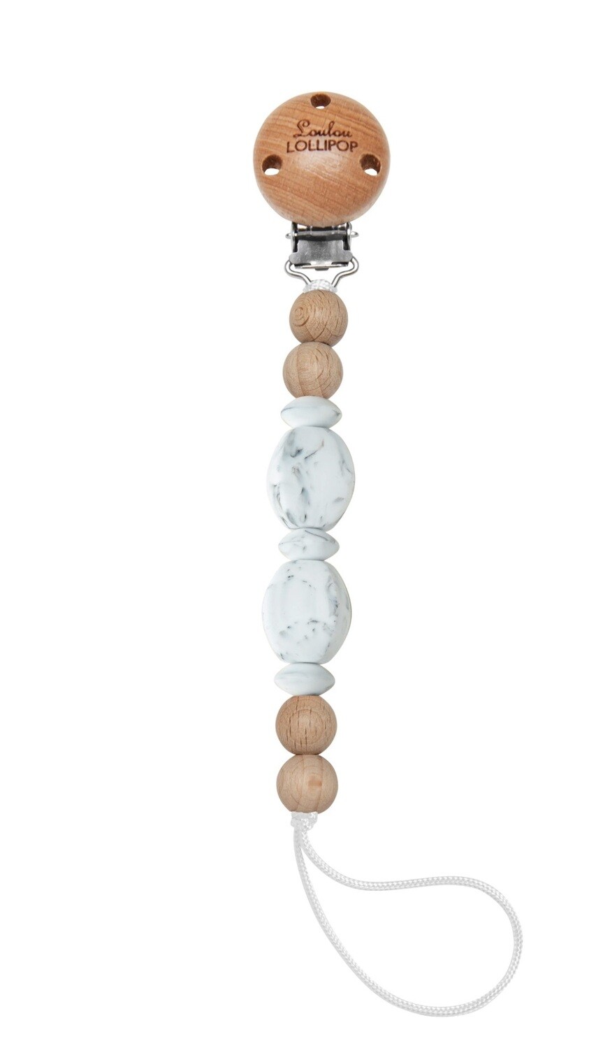 Loulou Lollipop Soleil Pacifier Clip - Marble