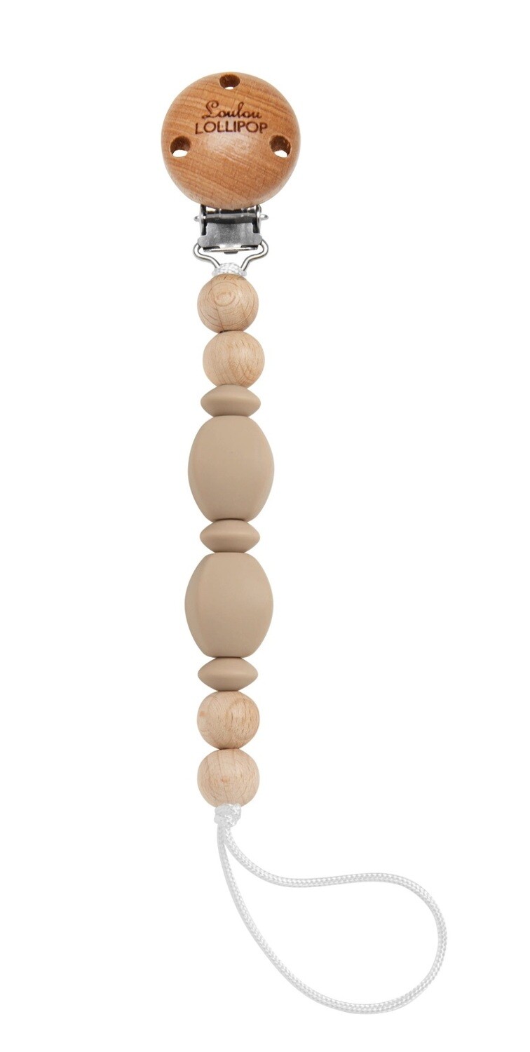 Loulou Lollipop Soleil Pacifier Clip - Clay