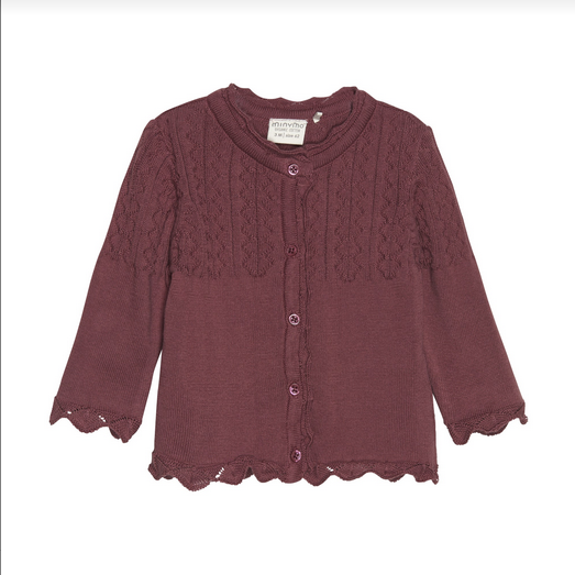 Minymo Baby Girl Roan Rouge Knit Cardigan 221