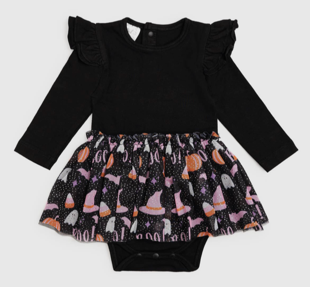 Sweet Wink Boo Halloween L/S Tutu Bodysuit*