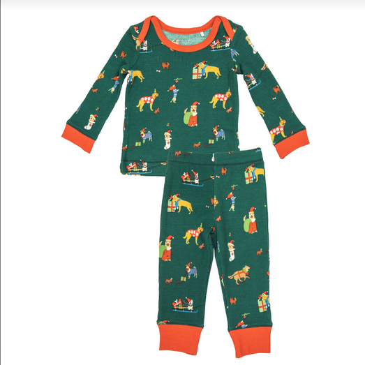 Angel Dear Doggie Christmas Green L/S PJ Set*