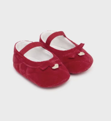 Mayoral Baby Girls Red Velvet Mary Janes 9689*