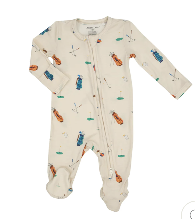 Angel Dear Golf 2way Zip Cream Footie*