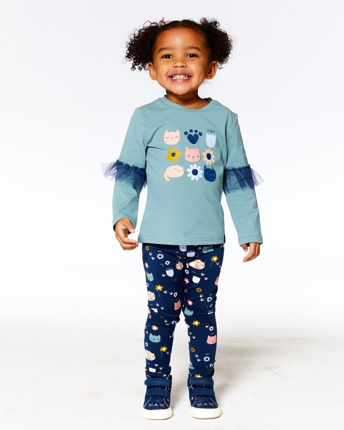 Deux Par Deux Girls Cat T-Shirt &amp; Legging Set E70*