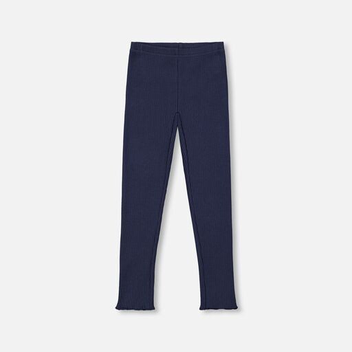 Deux Par Deux Girls Black Iris Rib Leggings G60*