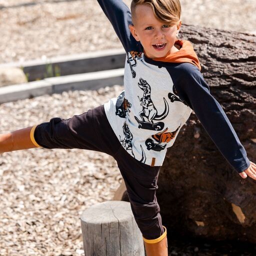Deux Par Deux Boys Dinosaurs Hooded Jersey U77