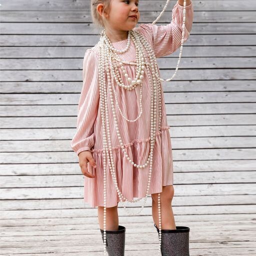 Deux Par Deux Girls Metallic Dress w/Frills O97*