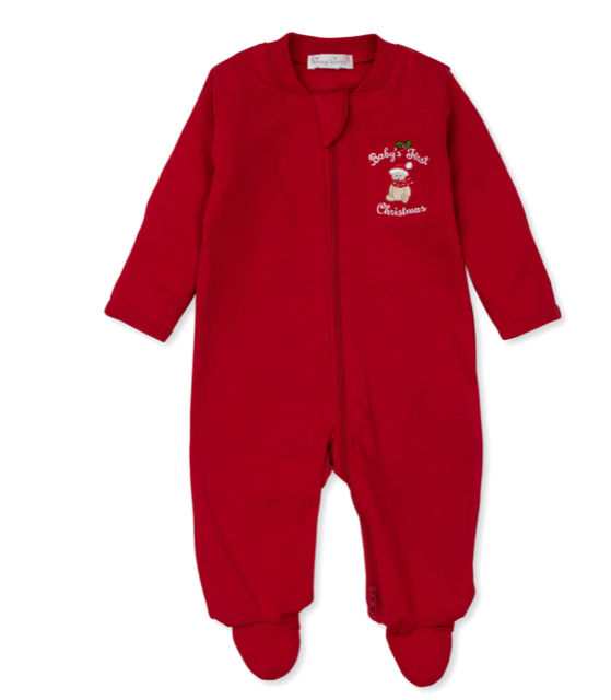 Kissy  Baby&#39;s First Christmas&quot; Zip Footie 228N