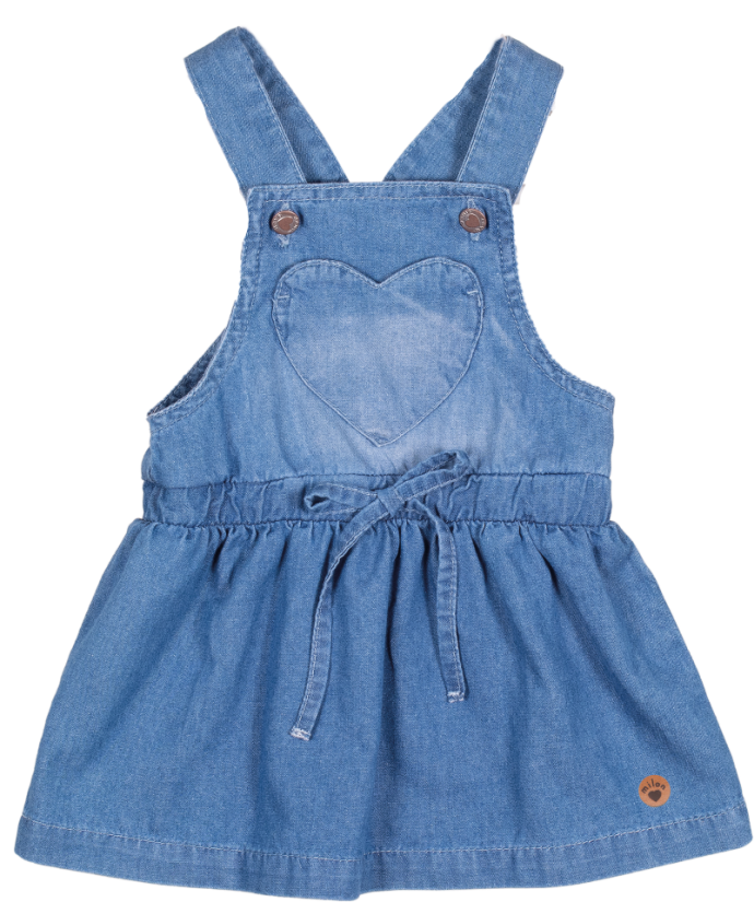 Milon Baby Girl Blue Denim Jean Overall Dress 094*