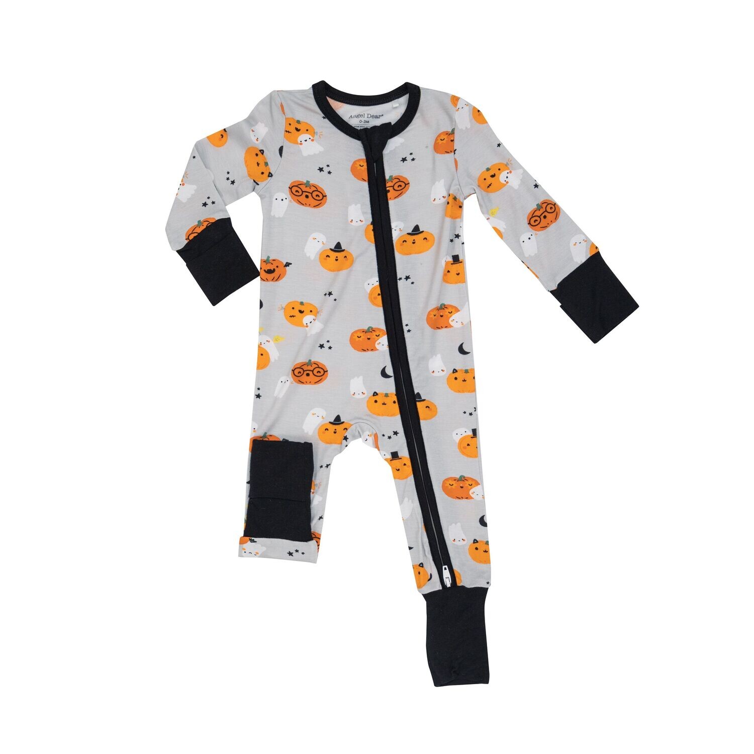 Angel Dear Pumpkin &amp; Ghost 2/way Zip Romper Grey* 