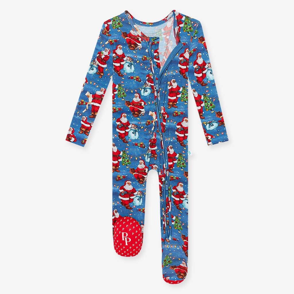 Posh Peanut Baby Santa Clause Zip Footie 