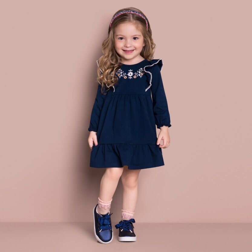 Milon Girls Navy Dress 551*