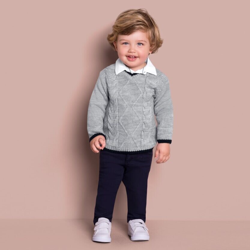 Milon Boys Gray Melange Sweater723E*