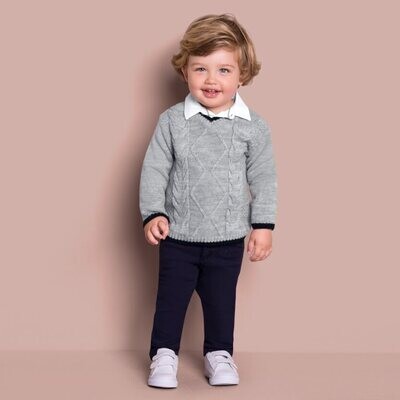 Milon Boys Gray Melange Sweater723E*