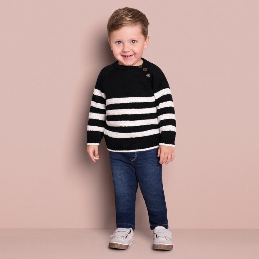 Milon Boys Black Stripe Sweater 717*