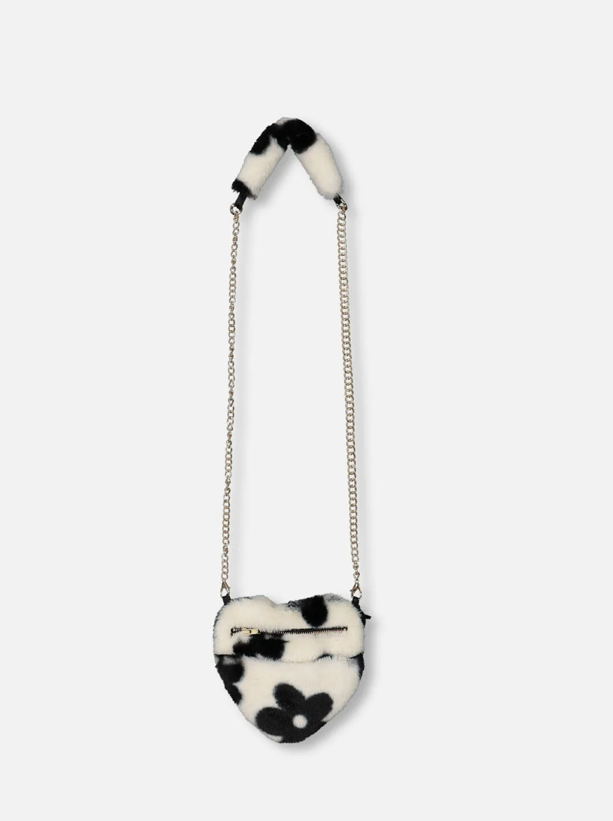 Deux Par Deux Girls Faux Fur Heart Shoulder Bag 0OB*