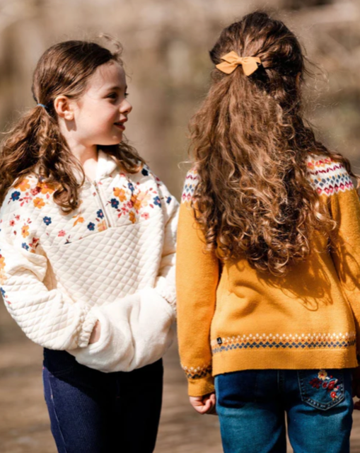 Deux Par Deux Girls Flowers Hooded Top H72