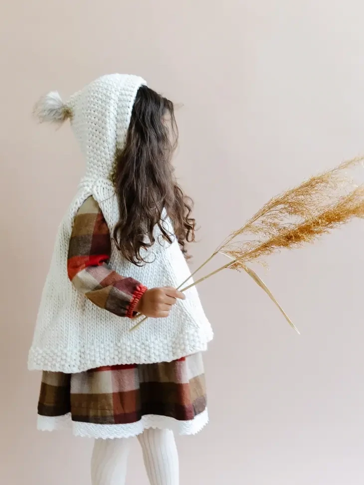 Blueberry Hill Poncho with Hood - Cream*