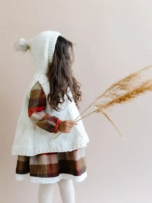 Blueberry Hill Poncho with Hood - Cream*