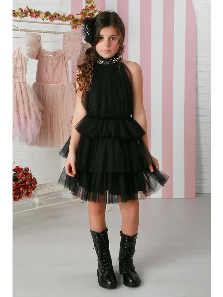 Ooh La La Black Delphine Tulle Dress 324*