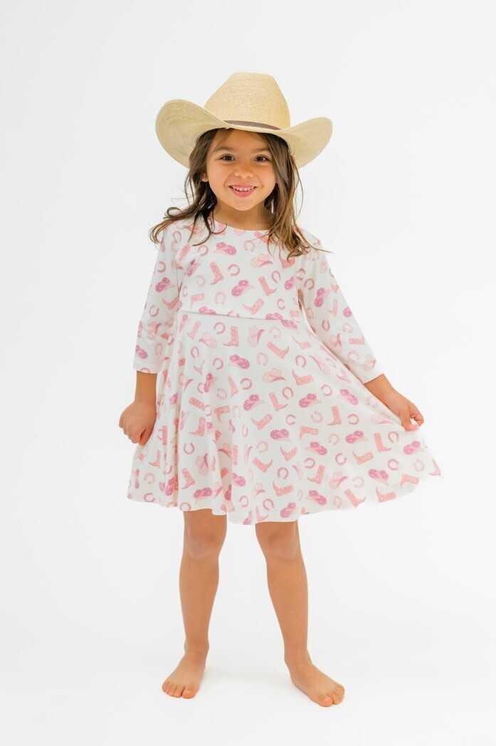 Sweet Bamboo Girls Cowgirl Boots Twirly Dress*